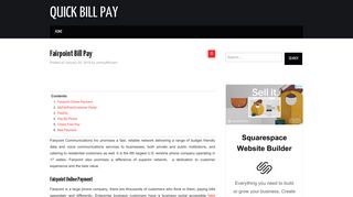 Fairpoint Bill Pay - Quick Bill Pay