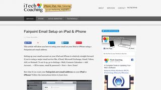 How to setup your fairpoint.net email address on your iPad or iPhone.