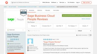 Sage Business Cloud People Reviews 2018 | G2 Crowd