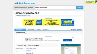 mobile.fairview.org at WI. Outlook Web App - Website Informer