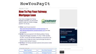 How To Pay Your Fairway Mortgage Loan - HowYouPayIt