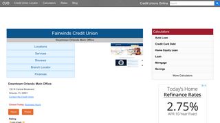 Fairwinds Credit Union - Orlando, FL - Credit Unions Online