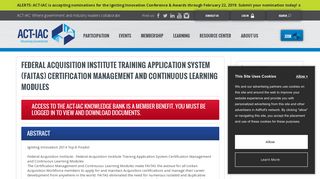 Federal Acquisition Institute Training Application System (FAITAS ...