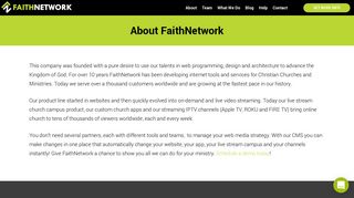About FaithNetwork | One parnter for all your web base Church Media ...