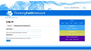 Log in | Thinking Faith Network