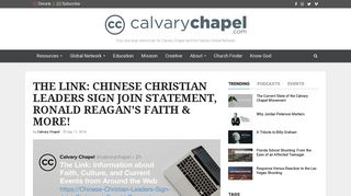 Calvary Chapel | The Link: Chinese Christian Leaders Sign Join…