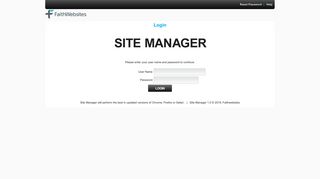Login - Site Manager - FaithWebsites