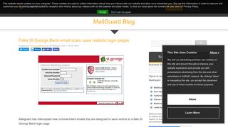 Fake St George Bank email scam uses realistic login pages - MailGuard