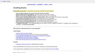 craigslist | about | scams