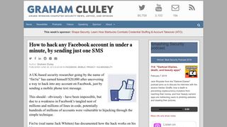 Hack any Facebook account in under a minute, by sending just one SMS
