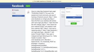 Have to make fake facebook login page 