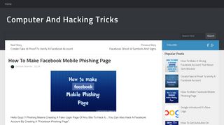 How To Make Facebook Mobile Phishing Page | Computer And ...