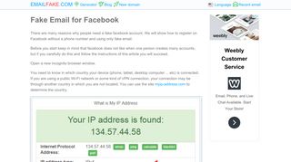 Fake Email for Facebook - Fake Email Generator