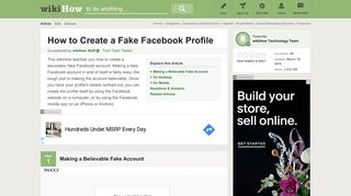 How to Create a Fake Facebook Profile (with Facebook Tips) - wikiHow