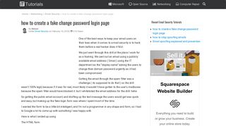 how to create a fake change password login page - Tutorials