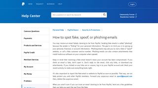 How to spot fake, spoof, or phishing emails - PayPal