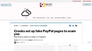 Crooks set up fake PayPal pages to scam you - WCPO.com