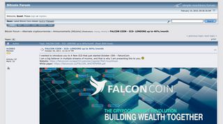 FALCON COIN - ICO- LENDING up to 46%/month - Bitcointalk