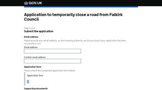 Application to temporarily close a road from Falkirk Council - Gov.uk