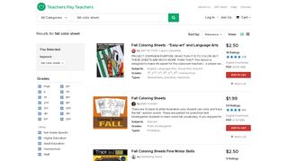 Fall Color Sheet Teaching Resources | Teachers Pay Teachers