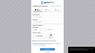 Register your account — GamersFirst