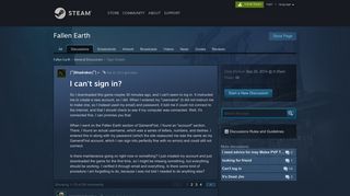 I can't sign in? :: Fallen Earth General Discussions - Steam Community