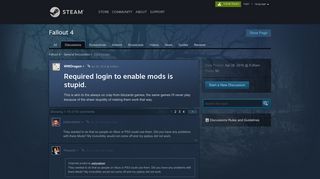 Required login to enable mods is stupid. :: Fallout 4 General Discussions