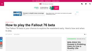 How to play Fallout 76 Beta | Windows Central