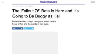 The 'Fallout 76' Beta Is Here and It's Going to Be Buggy as Hell ...