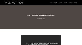 M A N I A Tour Pre-sale + VIP Ticket Packages — Fall Out Boy