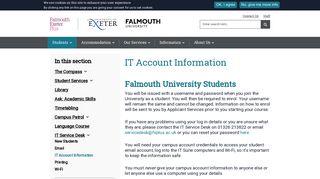 IT Account Information | Falmouth Exeter Plus