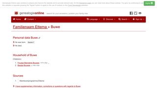 Buwe (????-) » Familienaam Ettema » Genealogie Online