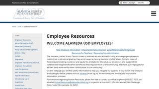 Employee Resources - Alameda Unified School District