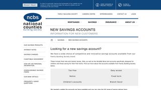 New Savings Accounts | National Counties Building Society
