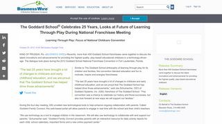 The Goddard School® Celebrates 25 Years, Looks at Future of ...