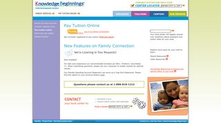 Knowledge Beginnings : Parent Services : Pay Tuition Online