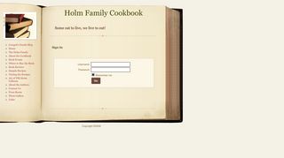 Login - Holm Family Cookbook