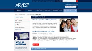 Family Card | Visa Personal Spending Card - Arvest Bank