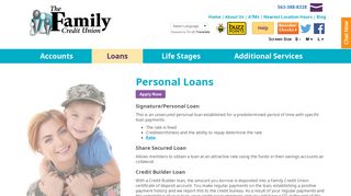 Personal Loans | The Family Credit Union