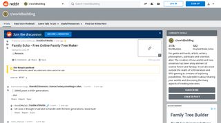 Family Echo - Free Online Family Tree Maker : worldbuilding - Reddit