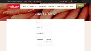 Manage Account | Family Fare