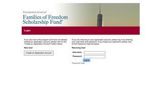 Families of Freedom - Login - Families of Freedom Scholarship Fund