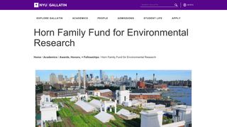 Horn Family Fund for Environmental Research > Awards, Honors, + ...