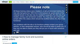 I How to manage family fund and euronics online orders on Vimeo