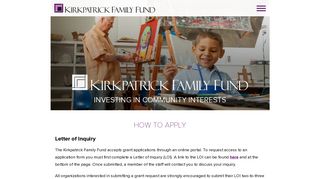 How to Apply - Kirkpatrick Family Fund