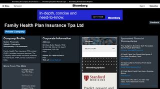 Family Health Plan Insurance Tpa Ltd: Company Profile - Bloomberg