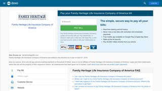 Family Heritage Life Insurance Company of America: Login, Bill Pay ...