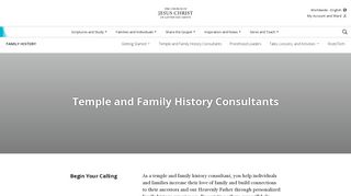 Temple and Family History Consultants - LDS.org