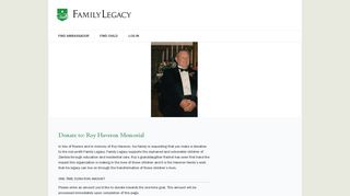 Donate to: Roy Haveron Memorial - Family Legacy Sign In