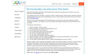 FamilyLobby.com Alternative Replacement | Family Crossings Website